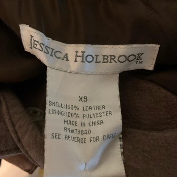Jessica Holbrook Women’s Brown Suede Leather Jacket Size XS - Picture 7 of 8
